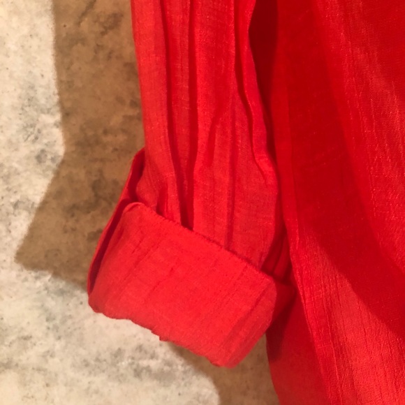 Zac & Rachel Petite Poppy Red Tie-Front Blouse - Picture 3 of 13